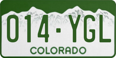 CO license plate 014YGL