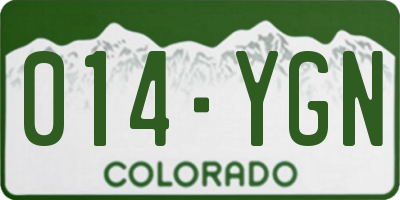 CO license plate 014YGN