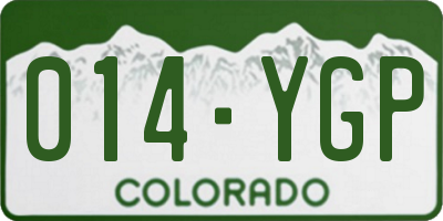 CO license plate 014YGP