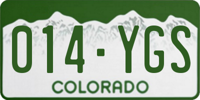 CO license plate 014YGS