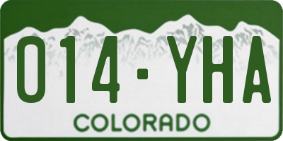 CO license plate 014YHA