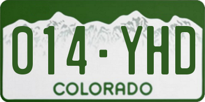 CO license plate 014YHD