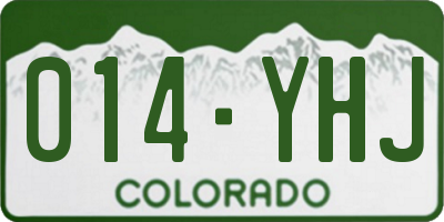 CO license plate 014YHJ