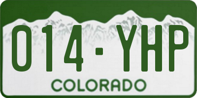 CO license plate 014YHP