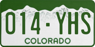 CO license plate 014YHS
