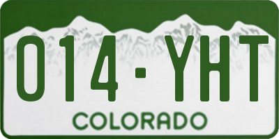 CO license plate 014YHT