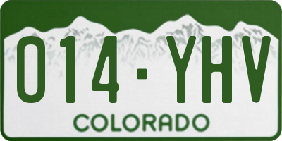 CO license plate 014YHV