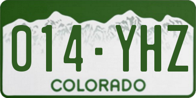 CO license plate 014YHZ