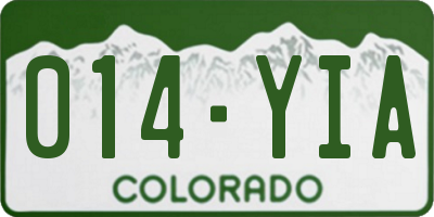 CO license plate 014YIA