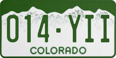 CO license plate 014YII