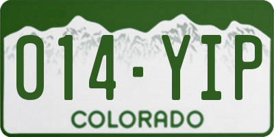 CO license plate 014YIP