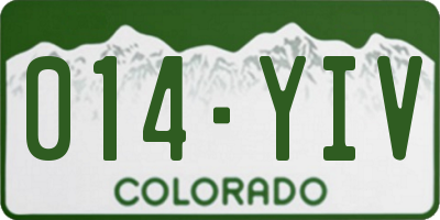 CO license plate 014YIV