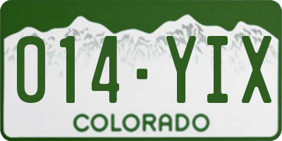 CO license plate 014YIX