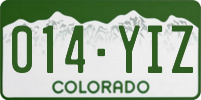 CO license plate 014YIZ