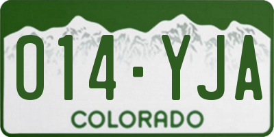 CO license plate 014YJA