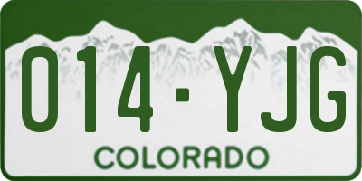 CO license plate 014YJG