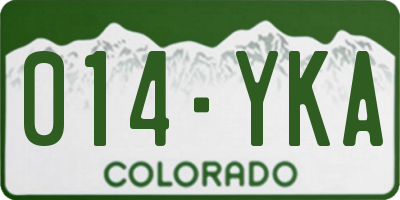 CO license plate 014YKA