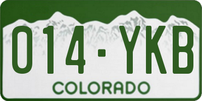 CO license plate 014YKB