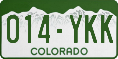 CO license plate 014YKK