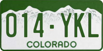 CO license plate 014YKL