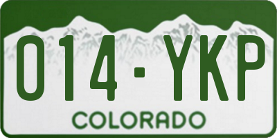 CO license plate 014YKP