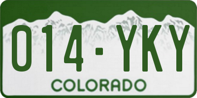 CO license plate 014YKY