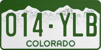 CO license plate 014YLB