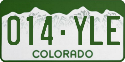 CO license plate 014YLE