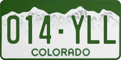 CO license plate 014YLL