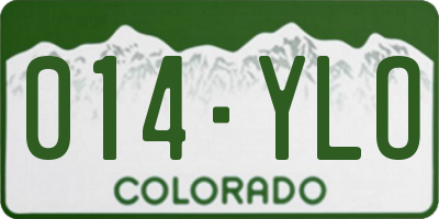 CO license plate 014YLO
