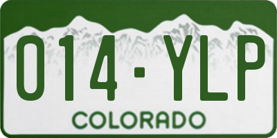 CO license plate 014YLP