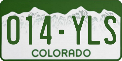 CO license plate 014YLS