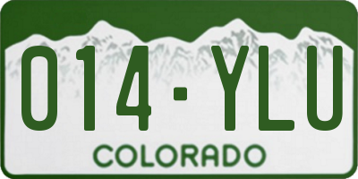 CO license plate 014YLU