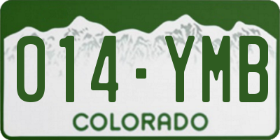 CO license plate 014YMB