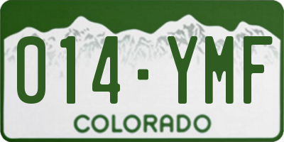 CO license plate 014YMF