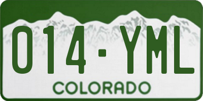 CO license plate 014YML