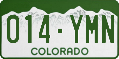 CO license plate 014YMN