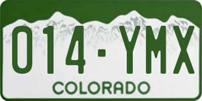 CO license plate 014YMX