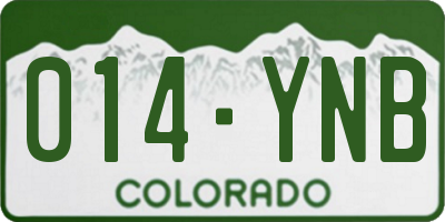 CO license plate 014YNB