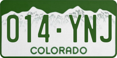 CO license plate 014YNJ