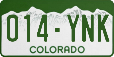 CO license plate 014YNK