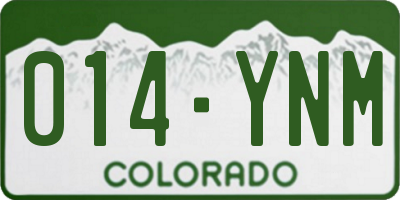 CO license plate 014YNM