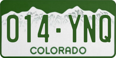 CO license plate 014YNQ