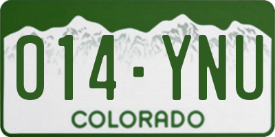 CO license plate 014YNU