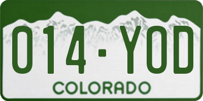CO license plate 014YOD