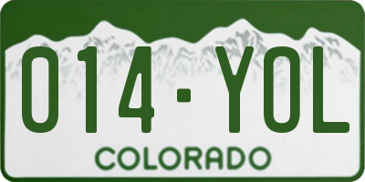 CO license plate 014YOL