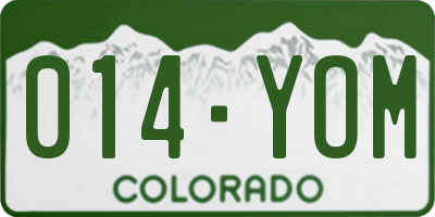CO license plate 014YOM