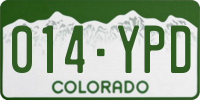 CO license plate 014YPD