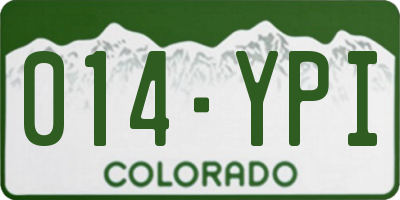 CO license plate 014YPI