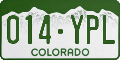 CO license plate 014YPL